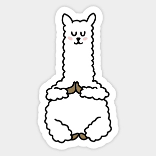 Cute Llama Alpaca Meditation Namaste Yoga Sticker